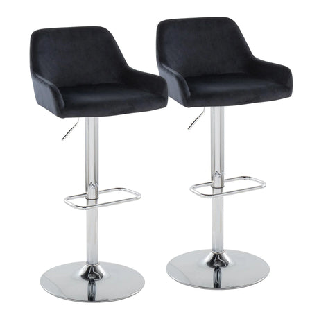 Daniella - Contemporary Adjustable Barstool With Swivel With Rounded Rectangle Footrest (Set of 2) - Furniture Home Direct