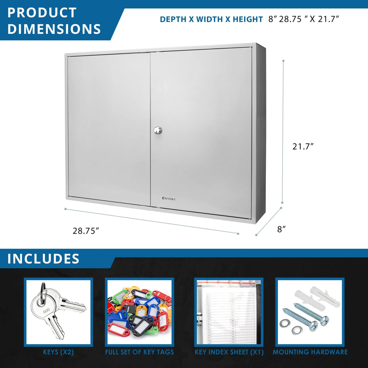 Adjustable Key Cabinet With Lock - Furniture Home Direct