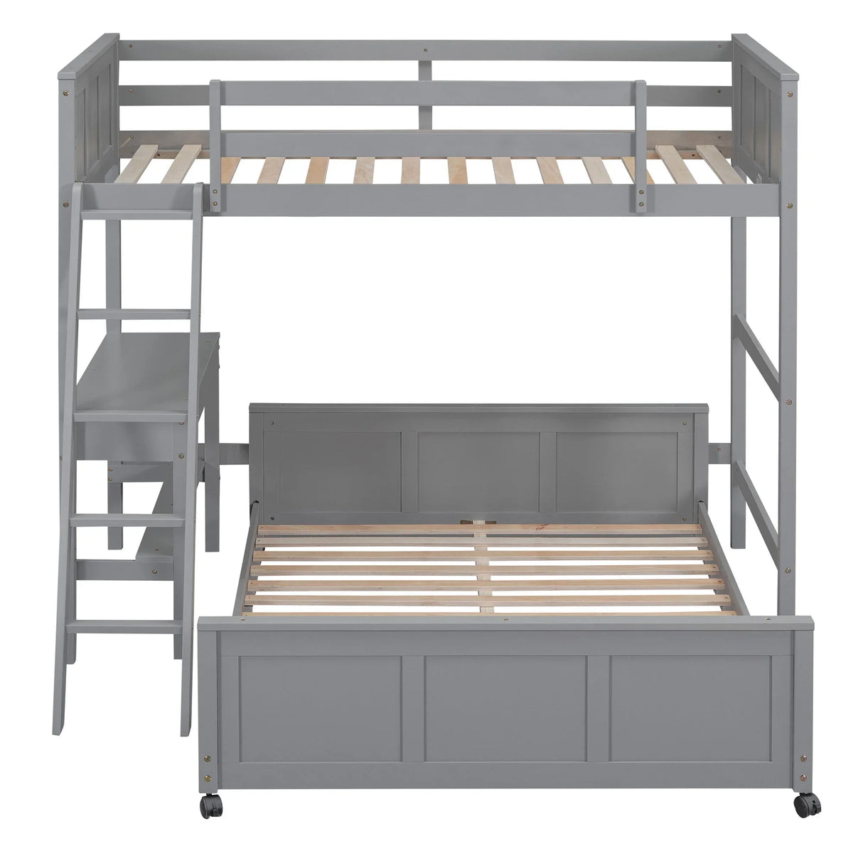 Full Over Full Bunk Bed With Desk - Furniture Home Direct