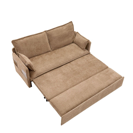 Pull Out Sofa Bed, Corduroy Convertible Sleeper Sofa Couch, Side Storage, And USB / C - Type Charging Ports Chair - Furniture Home Direct