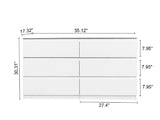 6 Drawer Double Dresser For Bedroom Living Room Hallway - White - Furniture Home Direct