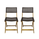 Bistro Foldable Chair With Wicker Backrest