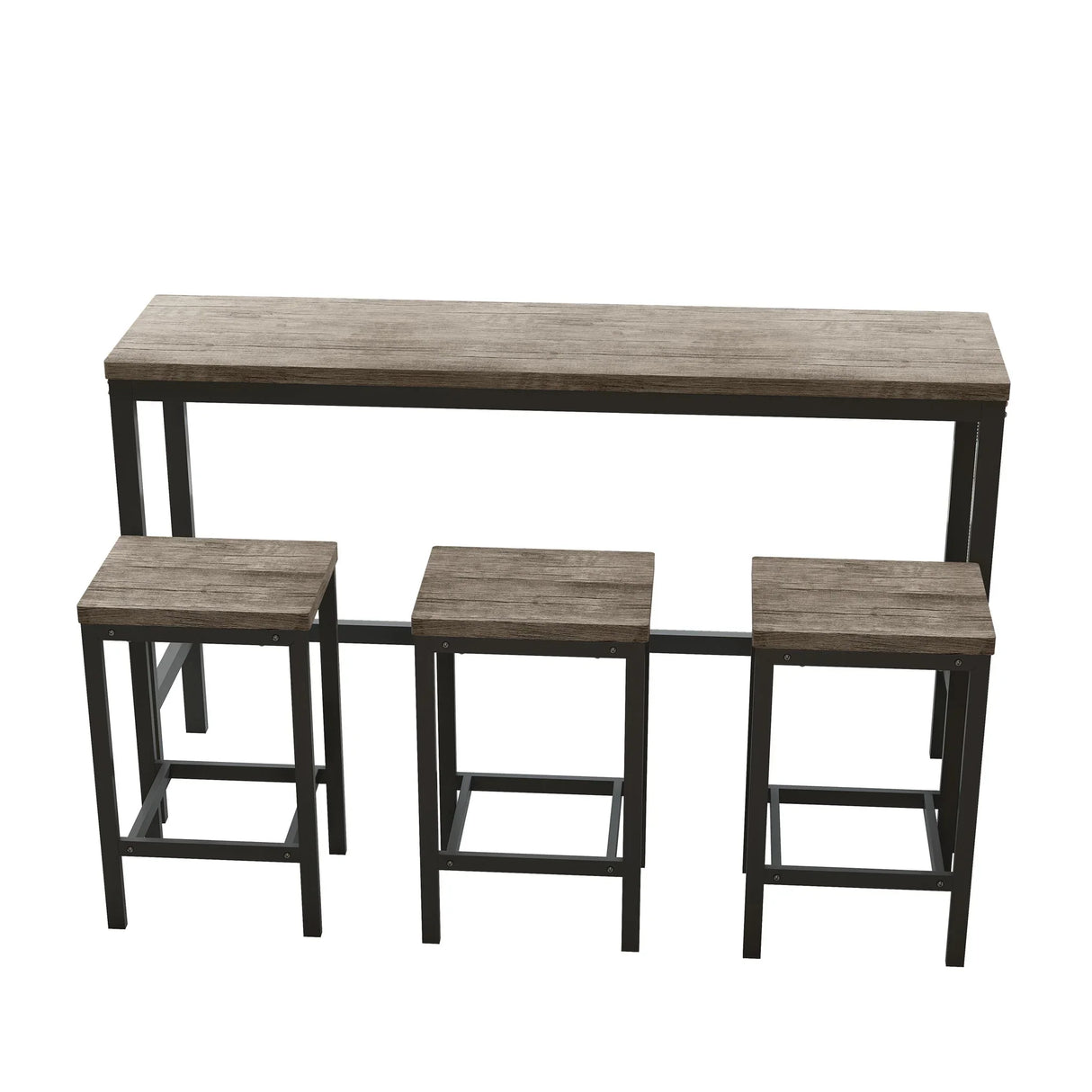 Modern Design Long Dining Table Set With 3 Stools - Furniture Home Direct