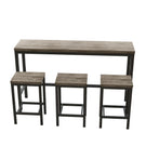Modern Design Long Dining Table Set With 3 Stools - Furniture Home Direct