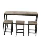 Modern Design Long Dining Table Set With 3 Stools - Furniture Home Direct