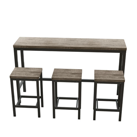 Modern Design Long Dining Table Set With 3 Stools - Furniture Home Direct