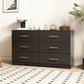 Large 6 Drawers Chest Of Drawer Dressers Table With Golden Handle - Furniture Home Direct