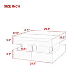 Lift Top Coffee Table With 2 Drawers, Hidden Space And LED Lights For Living Room - Furniture Home Direct