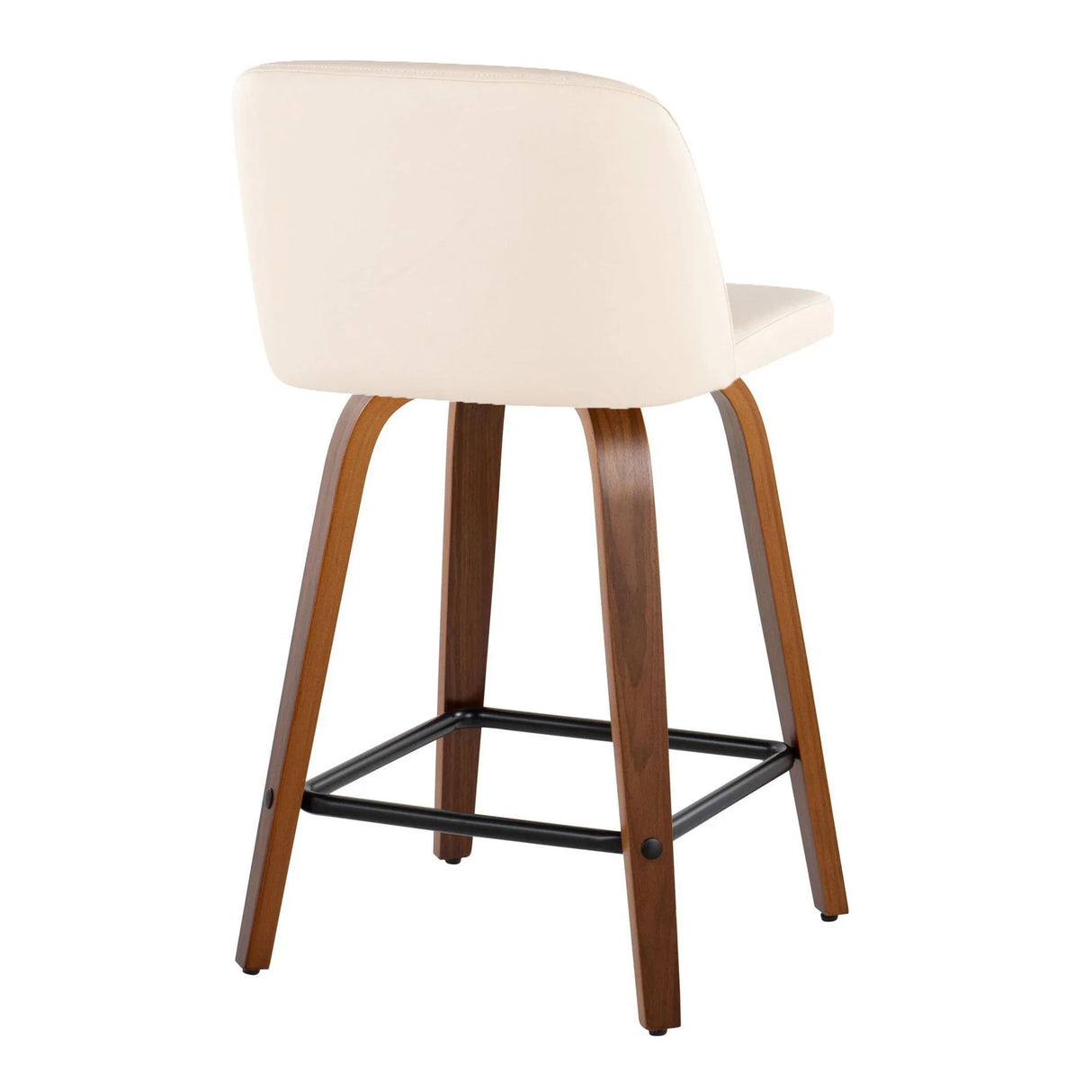 Toriano - Mid Century Modern Fixed Height Counter Stool With Swivel With Square Footrest (Set of 2) - Furniture Home Direct
