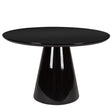 Modern High Gloss Minimalist Round Dining Table - Black - Furniture Home Direct