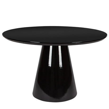 Modern High Gloss Minimalist Round Dining Table - Black - Furniture Home Direct