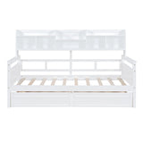 Daybed, Wood Slat Support, With Bedside Shelves And Two Drawers - Furniture Home Direct