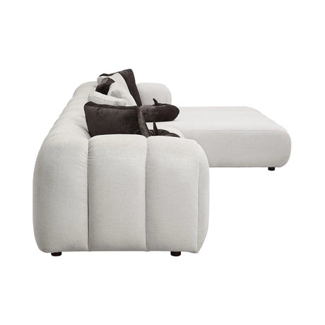 Manilla - Sectional Sofa With 8 Pillows - Ivory White - Furniture Home Direct