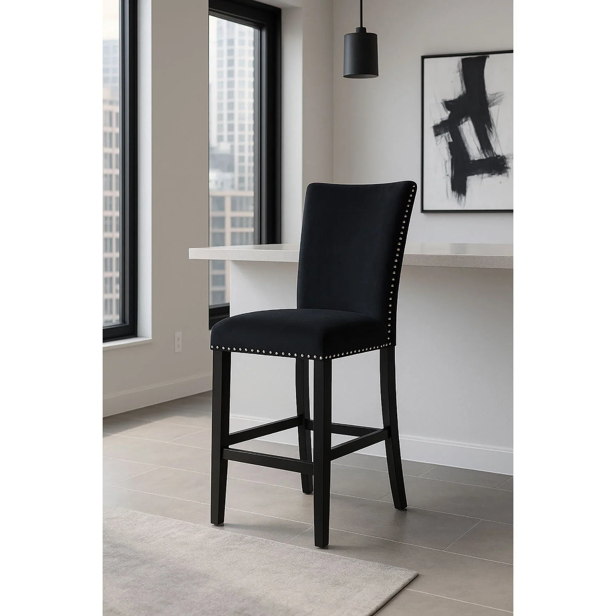 Mikha - Bar Stools (Set of 2) - Black - Furniture Home Direct