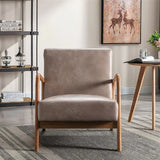 Classic Mid-Century Modern Accent Chairs, Open Framed Armchair With Cushioning - Furniture Home Direct