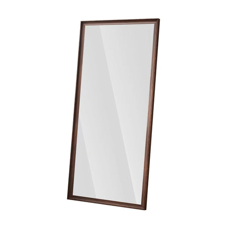 Vintage Full Length Wall Mounted Mirror With Faux Wood Frame - Brown - Furniture Home Direct