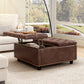 Large Square Storage Ottoman With 2 Storage Doors - Furniture Home Direct