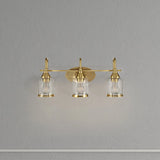 Twilight - 3 Lights Brush Contemporary Vanity Light - Clear / Gold - Furniture Home Direct
