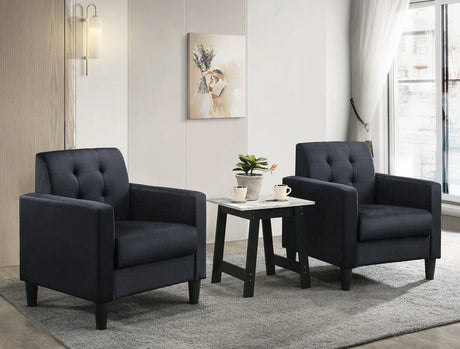 Hale - Velvet Armchairs And End Table Living Room (Set of 3) - Furniture Home Direct