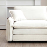 Modern Corduroy Loveseat and Chair - Beige - Furniture Home Direct