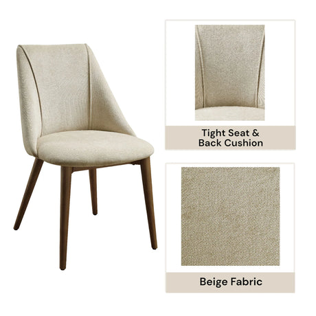 Willene - Polished Microfiber Side Chair (Set of 2) - Beige - Furniture Home Direct