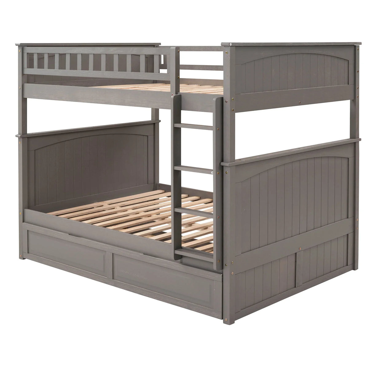 Bunk Bed With Twin Size Trundle, Guardrails - Furniture Home Direct