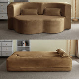 Floor Convertible Sleeper Sofa Bed With 2 Pillows - Furniture Home Direct