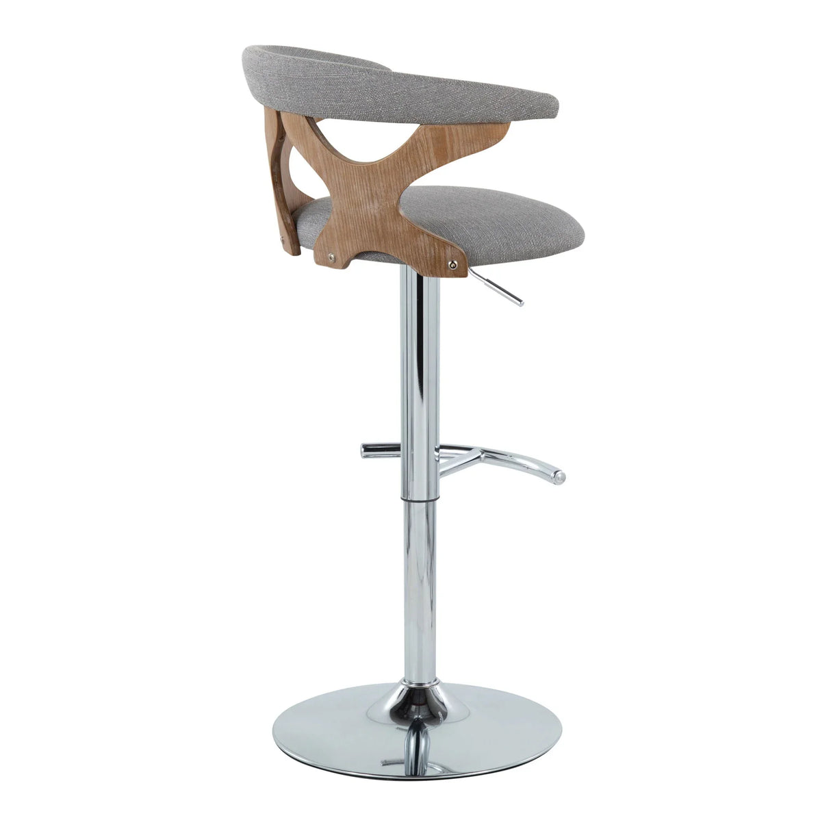 Gardenia - Contemporary Adjustable Barstool With Swivel / Rounded T Footrest (Set of 2) - Furniture Home Direct