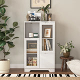 Modern Cabinet With Glass Doors And Drawer - Furniture Home Direct
