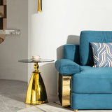 Modern Living Room Coffee Table With Tempered Glass Carbon Steel - Gold - Furniture Home Direct