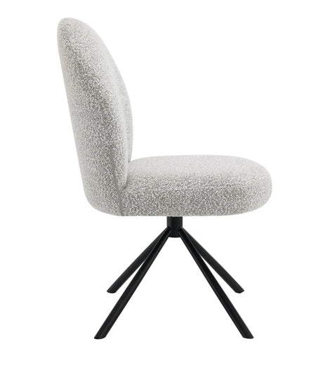 Lawton - Boucle Side Chair With Swivel (Set of 2) - Gray - Furniture Home Direct