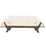Outdoor Sofa with Adjustable Armrests - Beige - Furniture Home Direct