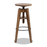 Spencer - Minimalist Oak Adjustable Bar Counter Stool - Walnut Brown Oak - Furniture Home Direct