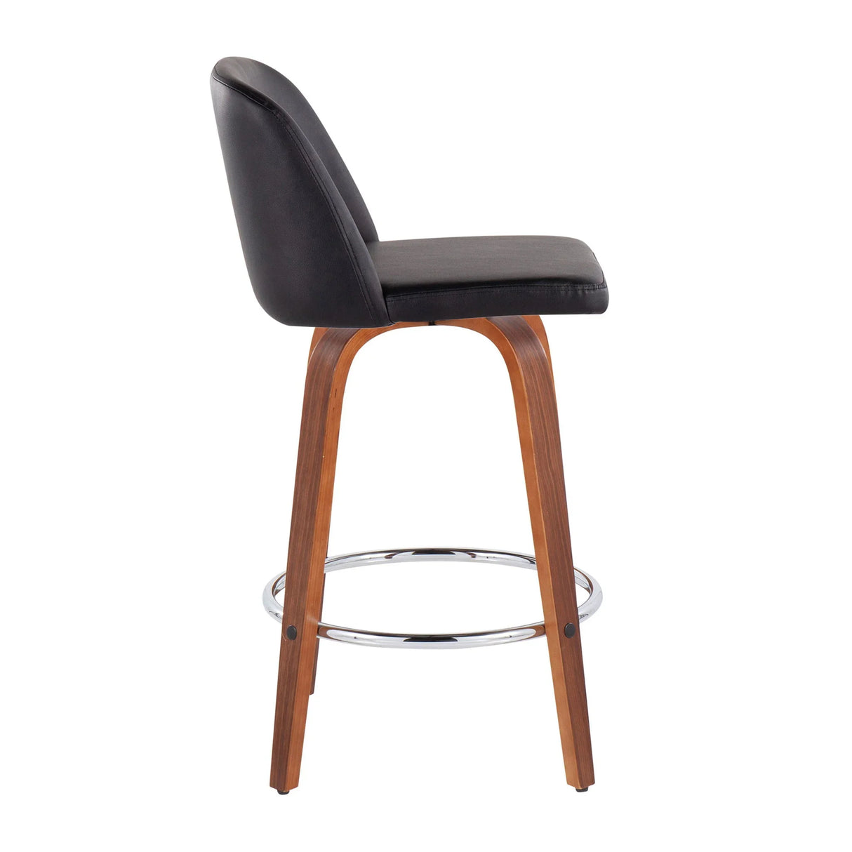 Toriano - Mid-Century Modern Fixed Height Counter Stool With Round Footrest (Set of 2) - Furniture Home Direct