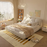 Luxury Upholstered Platform Bed With Oversized Padded Backrest And Solid Wood Frame - Furniture Home Direct
