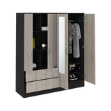 Armoire With Mirrors And Drawers Modern Wood Black - Furniture Home Direct