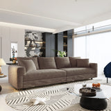 Plush Corduroy 4 Seat Sofa, Modern Comfy Upholstered Sofa Cloud Couch, Deep Seat Couches With Soft Pillows - Furniture Home Direct