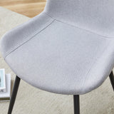 Dining Chair Set Modern Light Upholstered Fabric Chairs Gray - Furniture Home Direct