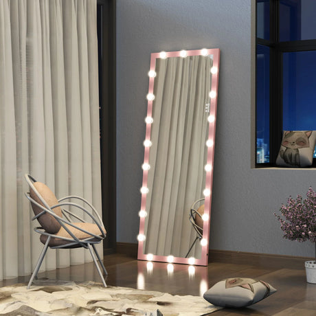 Full Length Mirror With Lights Full Body Vanity Mirror With 3 Color Modes Lighted Standing Floor Mirror For Dressing Room Bedroom Wall Mounted Touch Control - Furniture Home Direct