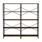 5 Tier Industrial Bookshelf, Tall Bookcase With Open Design, Vintage Storage Organizer - Furniture Home Direct