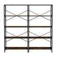 5 Tier Industrial Bookshelf, Tall Bookcase With Open Design, Vintage Storage Organizer - Furniture Home Direct