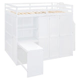 Loft Bed With Wardrobe, Desk And Shelves - Furniture Home Direct