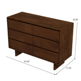 Dubrovnik - Mid-Century Modern Dresser With 6 Drawers - Brown - Furniture Home Direct