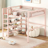 Loft Bed With 4 Tier Shelves And Storage - Furniture Home Direct