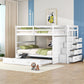 Bunk Bed With Twin Size Trundle And Staircase - Furniture Home Direct