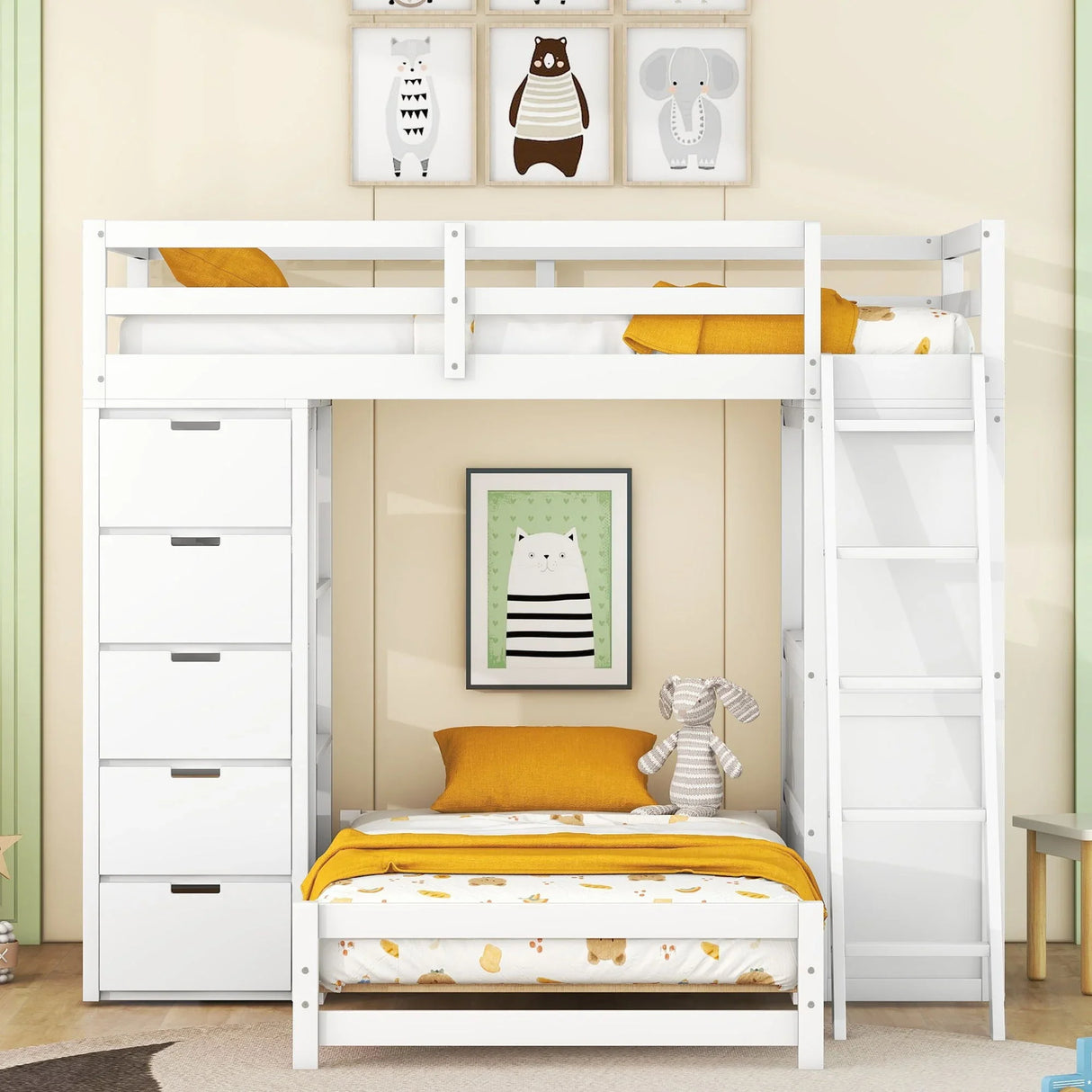 Bunk Bed With LED Light And USB Ports - Furniture Home Direct