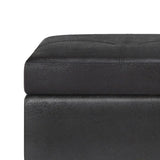 Oregon - Storage Ottoman Bench With Tray - Distressed Black - Furniture Home Direct