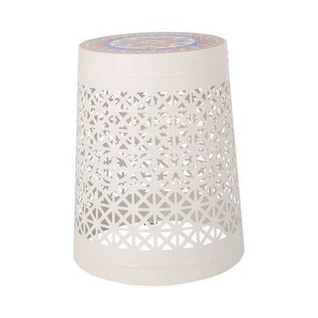 Outdoor Side Table with Flower Design - Furniture Home Direct