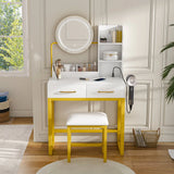 Makeup Vanity Table With LED Lights, 3 Color Options, Power Outlet - Furniture Home Direct