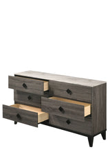 Avantika - Faux Marble Top Rustic Dresser - Gray / Marble / Oak - Furniture Home Direct